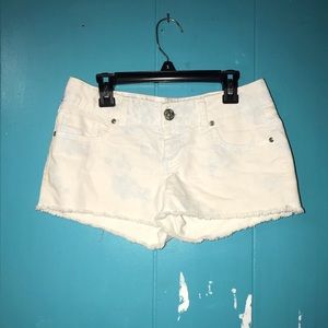 Light Floral Denim Shorts